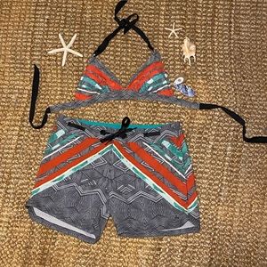 Prana Lahari halter top- Lava Glow Caribou